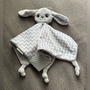 BooginHead‎ Pacifier Holder Stuffed Animal Pacifier Lovey Bunny Baby w/ Teether